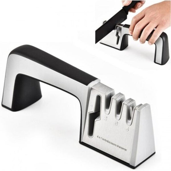 Kitchen Gadget Fast Grinding Scissors Knife Sharpener Black Sharpeners