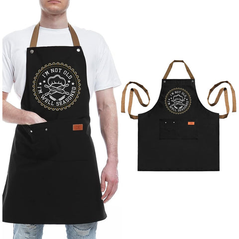 Kitchen Letters Printed Cooking With 3 Pockets Funny Aprons