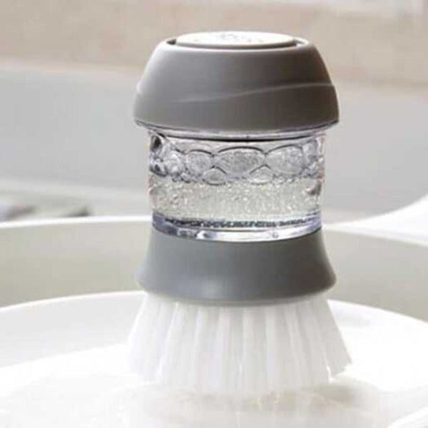 Kitchen Non Stick Oil Decontamination Wash Pot Brush Automatic Liquid Artifact Cup Pressurized Dishwashing Gray Cloud
