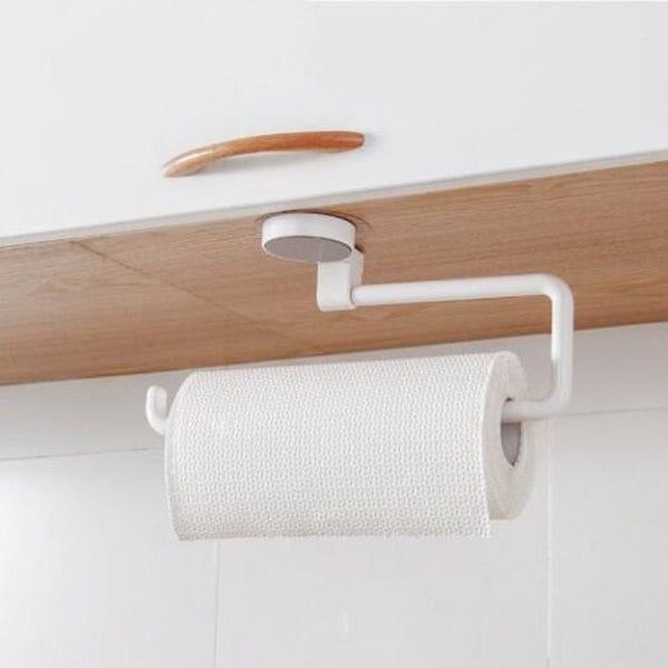 Kitchen Paper Holder Rack Roll For Bathroom Towel Tissue Shelf Organizer White