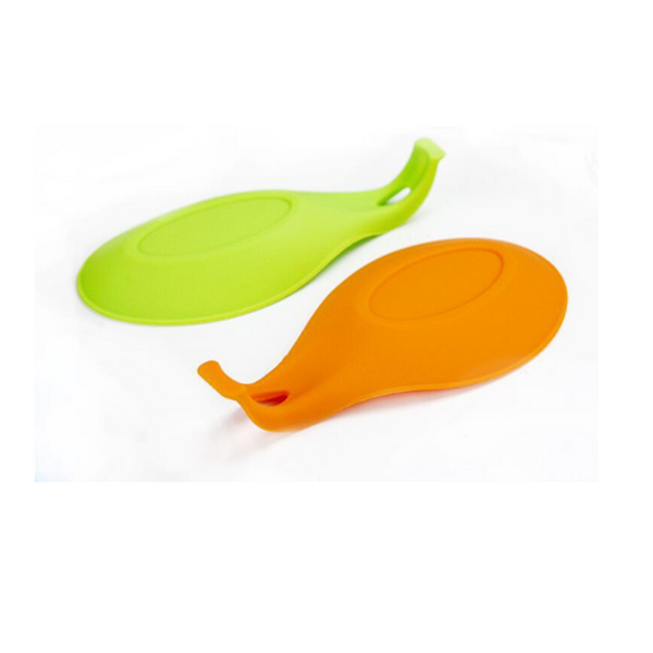 Kitchen Silicone Spoon Rest Almond Shaped Holder Cooking Utensils