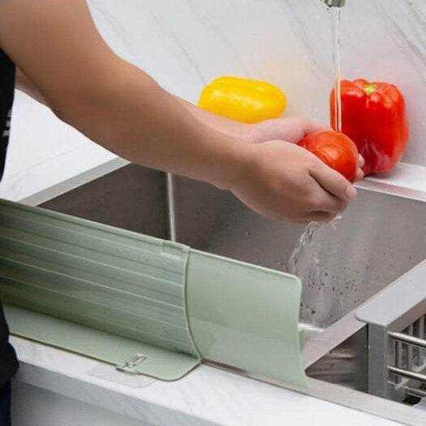 Kitchen Sink Vegetables Dishes Washing Water Splash Guard Retractable Universal Splashproof Baffle Deep Peach Kitchen Bench Mats