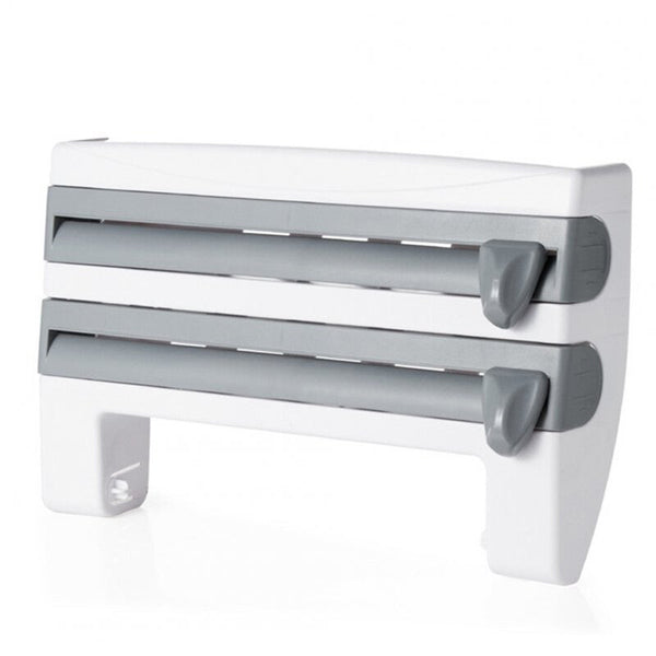 Kitchen Storage Box Rack With Cutter For Aluminum Foil Grilled Paper Tissue Roll Racks & Holders