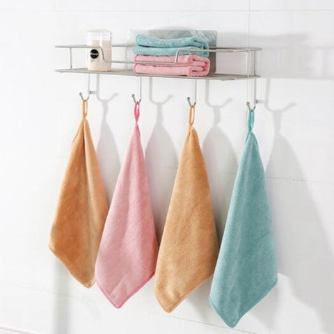 Kitchen Thicken Water Absorption Cleaning Cloth Non Stick Oil Dish Rag 3Pcs Multi