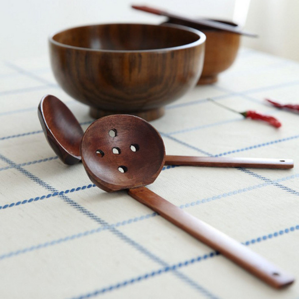 Kitchen Cooking Durable Spoon Japanese Style Long Handle Pot Colander Tableware Ramen Filter Soup Ladle Cooking Utensils