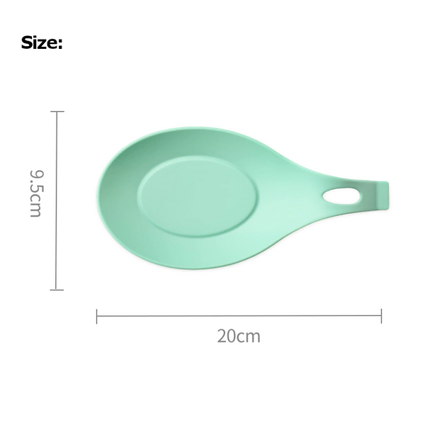 Kitchen Silicone Spoon Rest Almond Shaped Holder Cooking Utensils