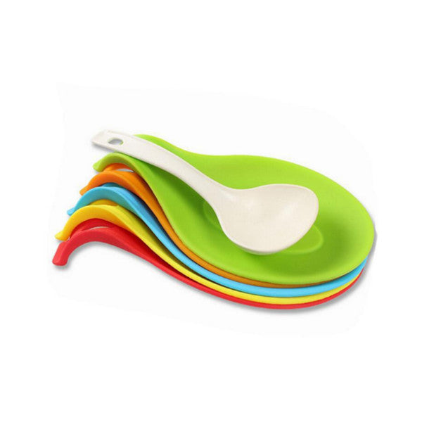 Kitchen Silicone Spoon Rest Almond Shaped Holder