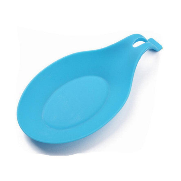 Kitchen Silicone Spoon Rest Almond Shaped Holder Cooking Utensils