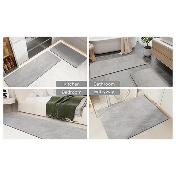 Elosung 2 Pcs Blue Quick Dry Absorbent Non Slip Bath Rug For Bathroom Kitchen Entryway 40X60cm Bath Mats Rugs & Toilet Covers