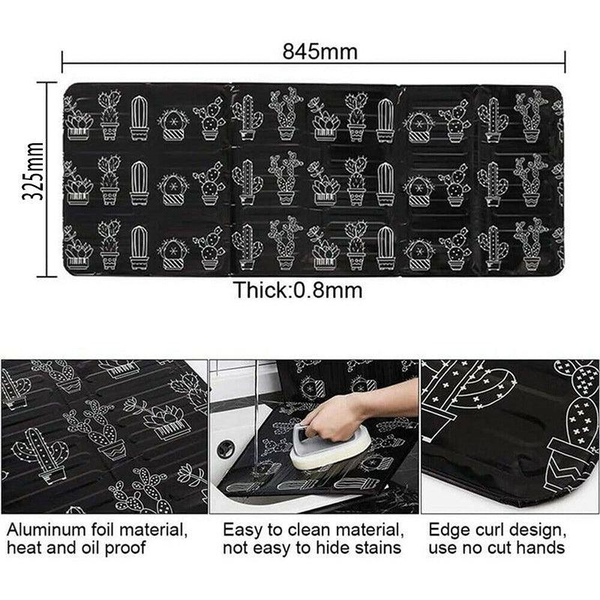 Kitchen Oil Splash Guard Wall Foil Protector Stove Cover Removable Baffle Screen Cactus Kitchen Splashbacks