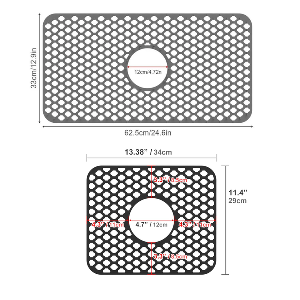 Kitchen Sink Mats Silicone Grid Protectors Heat Resistant Non-Slip