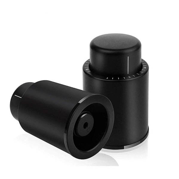 Kitchenware 2Pcs Wine Vacuum Pump Stoppers With Time Scale Record Saver Bottle Preserver Keeps Fresh Reusable Sealer Plastic Plug Bottle Stoppers