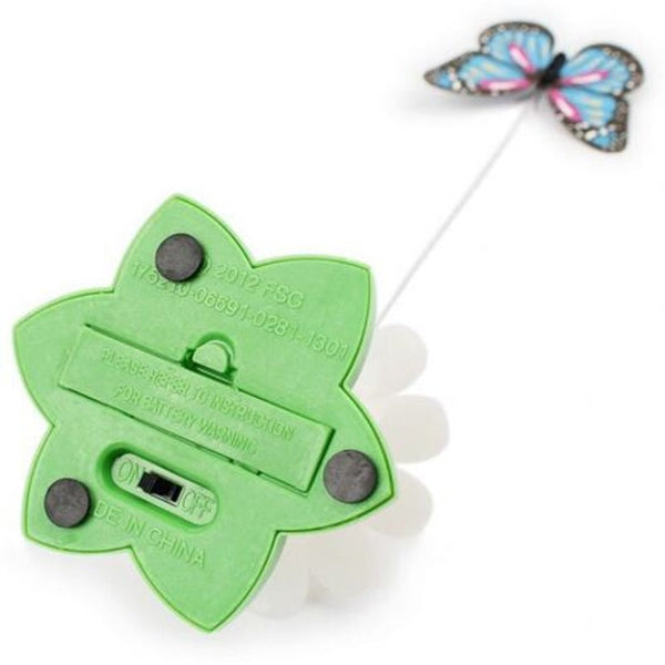 Kitten Electric Rotating Butterfly Bird Rod Wire Cat Toy Pattern Random Green Cat Toys