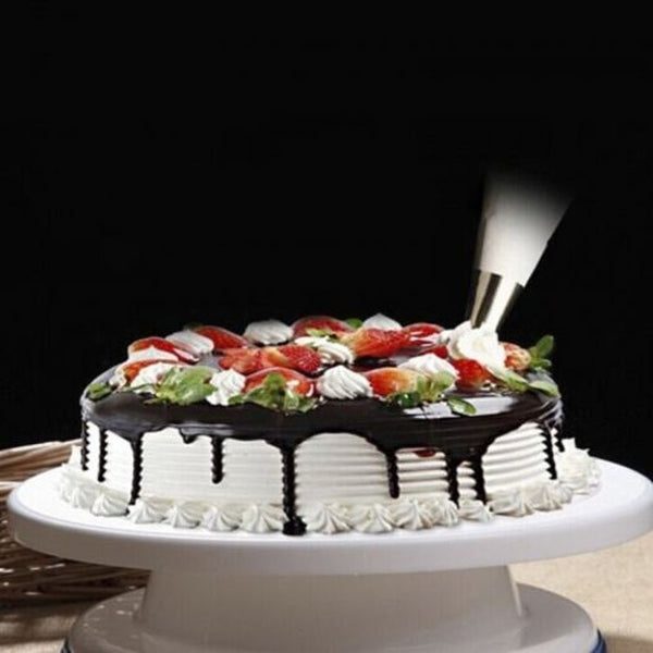 Icing Turntables Kn100 2 Baking Tool With Non Slip Side Cake Turntable White