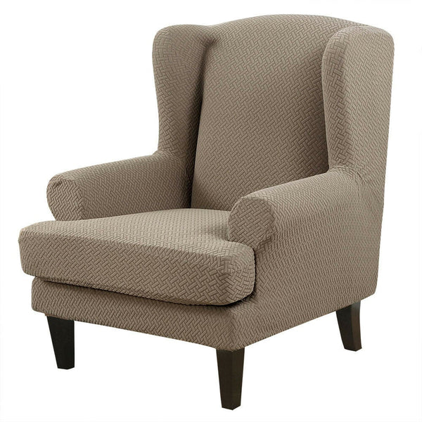Knit Twill Stretch Wingback Chair Covers Back Armchair Protect Slipcovers