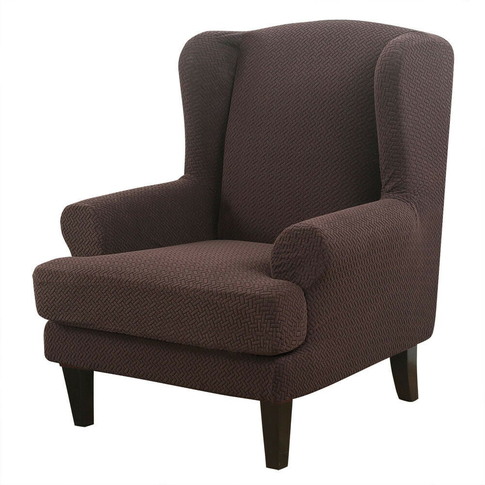 Knit Twill Stretch Wingback Chair Covers Back Armchair Protect Slipcovers