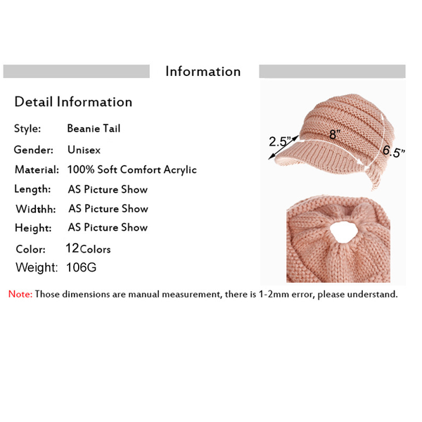 Women Ponytail Beanies Autumn Winter Soft Knitting Caps Warm Ladies Hats