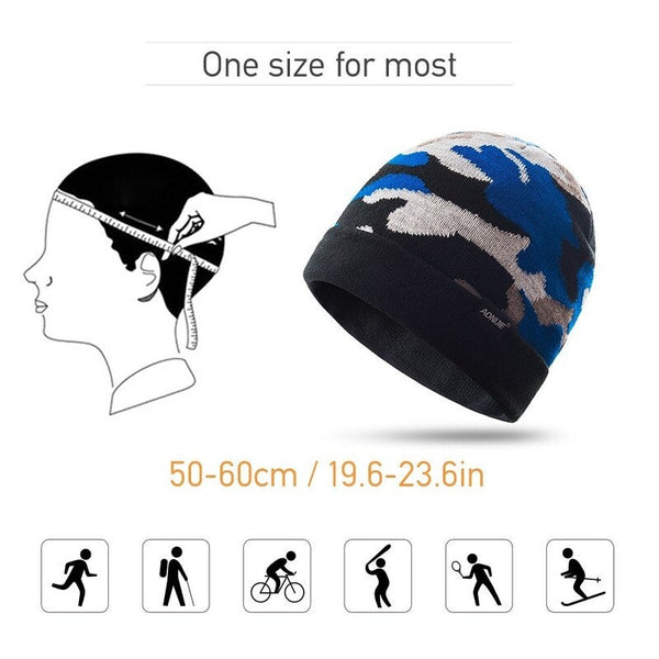 Knitted Sports Windproof Running Outdoor Snowboarding Beanie Hat Light Blue