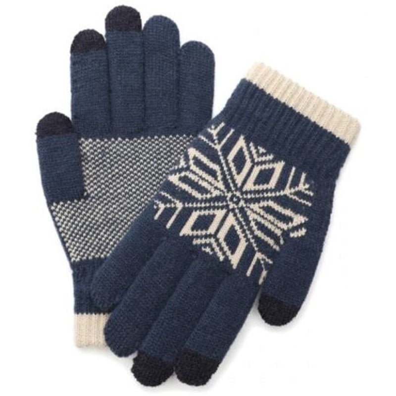 Knitted Wool Touch Screen Gloves For Men Lapis Blue Gloves & Mittens