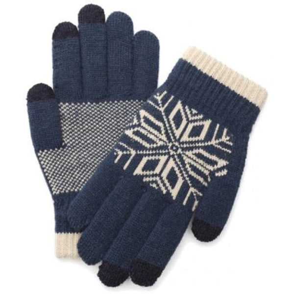 Knitted Wool Touch Screen Gloves For Men Lapis Blue Gloves & Mittens