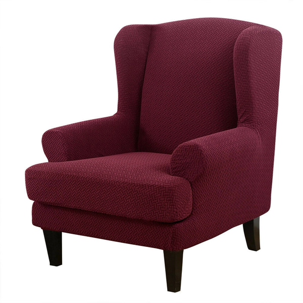 Knit Twill Stretch Wingback Chair Covers Back Armchair Protect Slipcovers