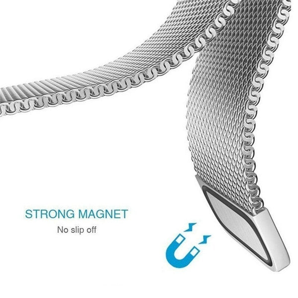 Magnetic Loop Stainless Steel Strap Silver