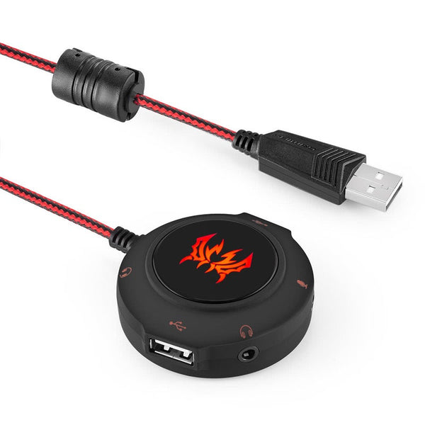 S2 Usb 2.0 Sound Card Hub Headphones Microphone Adapter 3D Surround For Pc Notebook Gaming Plug Play Sound Cards (External)