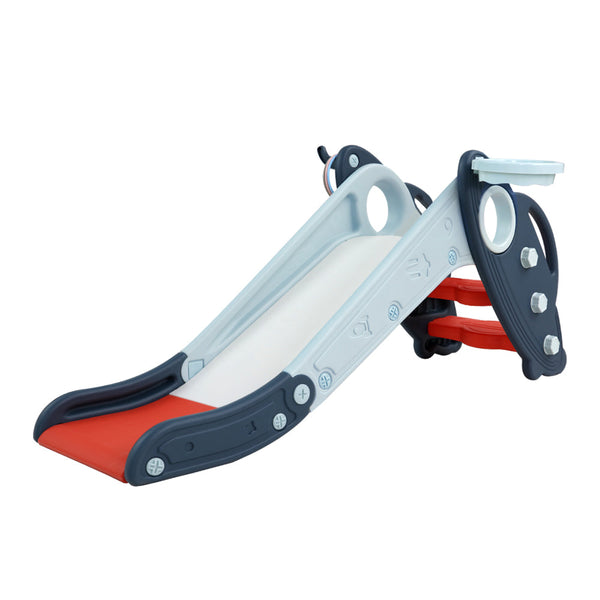 Keezi Kids Slide Set Outdoor Playground Basketball Hoop Ring Little One Activity Indoor Outdoor Play Sets