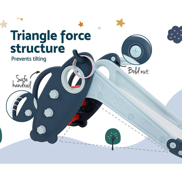 Keezi Kids Slide Set Outdoor Playground Basketball Hoop Ring Little One Activity Indoor Outdoor Play Sets