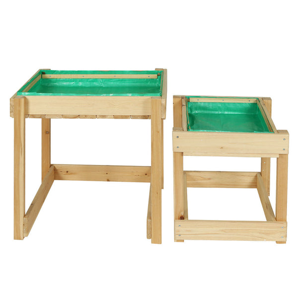 Keezi Kids Sandpit And Water Table With Cover Outdoor Pit Toys Sandpit Toys