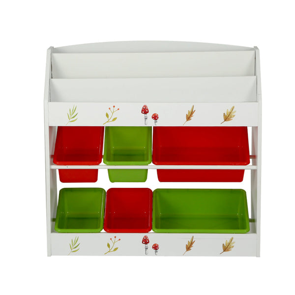 Keezi Kids Bookshelf Toy Box Organiser Children 6 Bins Display Shelf Storage