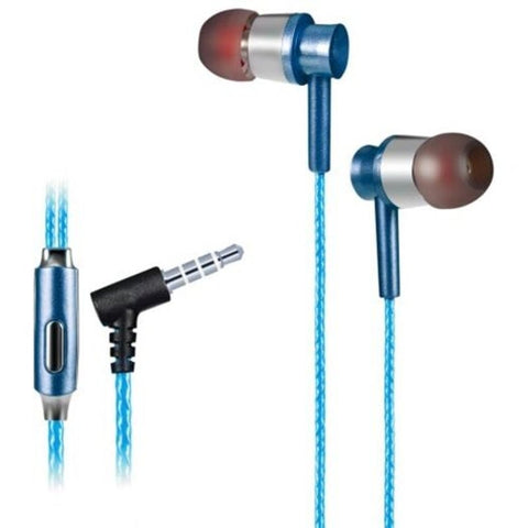 A23 On Cord In Ear Earphones With Microphone Blue