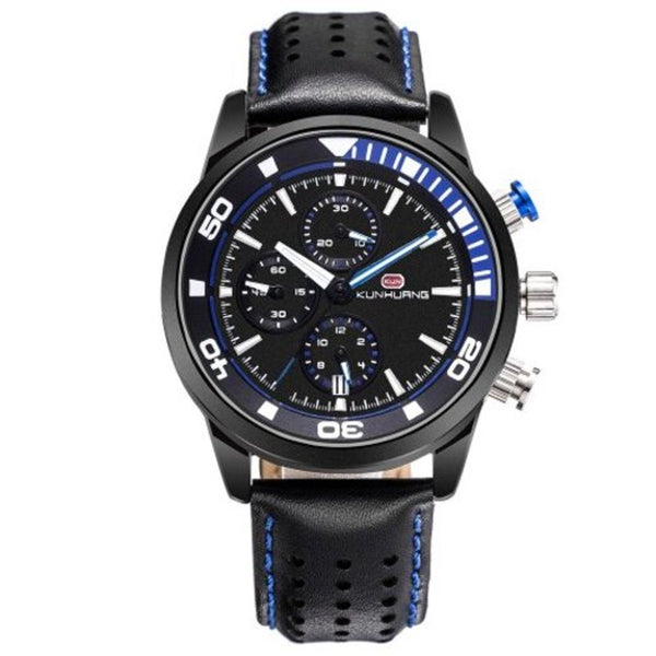 Veile Studios 1009 Men's Sports Multi Function Watch Waterproof Calendar Blue Watches