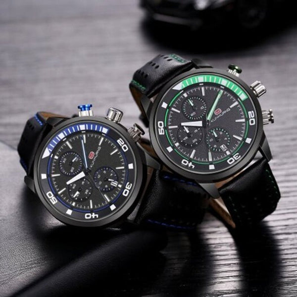 Veile Studios 1009 Men's Sports Multi Function Watch Waterproof Calendar Blue Watches
