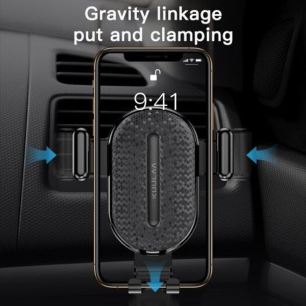 Car Phone Holder Gravity Stand Mobile Support In Mount Black
