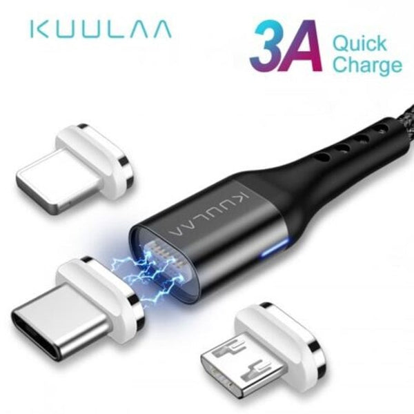 Magnetic Usb Cable Quick Charge Type Charger Micro Fast Charging Silver 1M Cables & Adapters