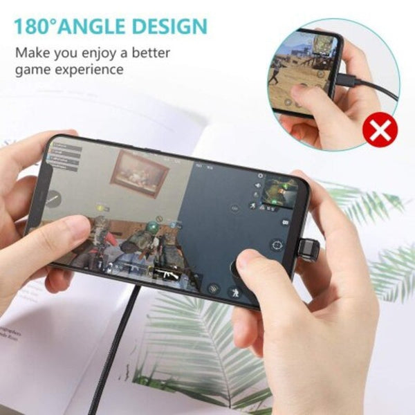 Nylon Usb Type C Cable 180 Degree Fast Charger Mobile Game Elbow Data Line Black 1M Cables & Adapters