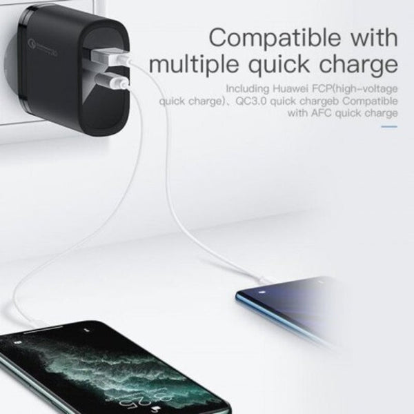 Quick Charge 4.0 3.0 36W Usb Charger Pd Fast For Iphone Xiaomi Sumsung Black