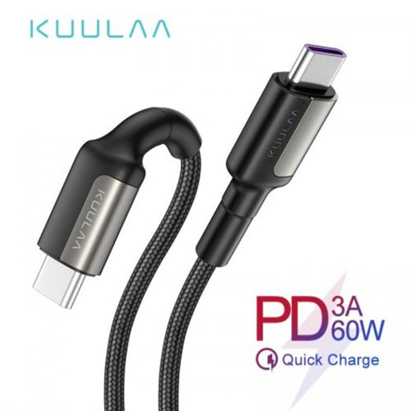 Quick Charge Usb Type Ctoc Pd 60Wcable Qc 4.0 Cable Black 2M