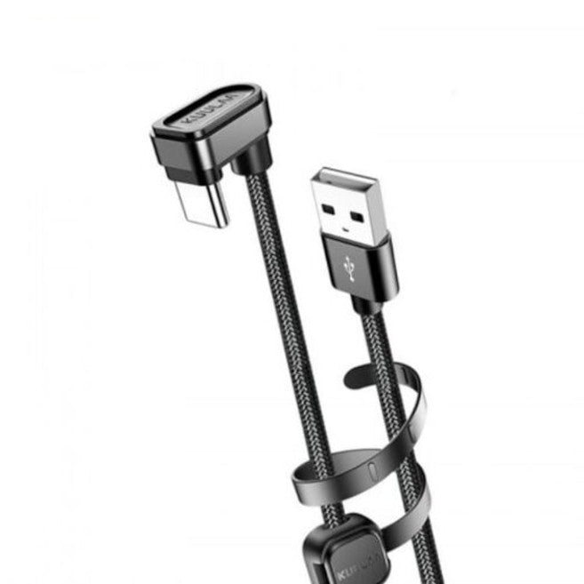 Nylon Usb Type C Cable 180 Degree Fast Charger Mobile Game Elbow Data Line Black 1M Cables & Adapters