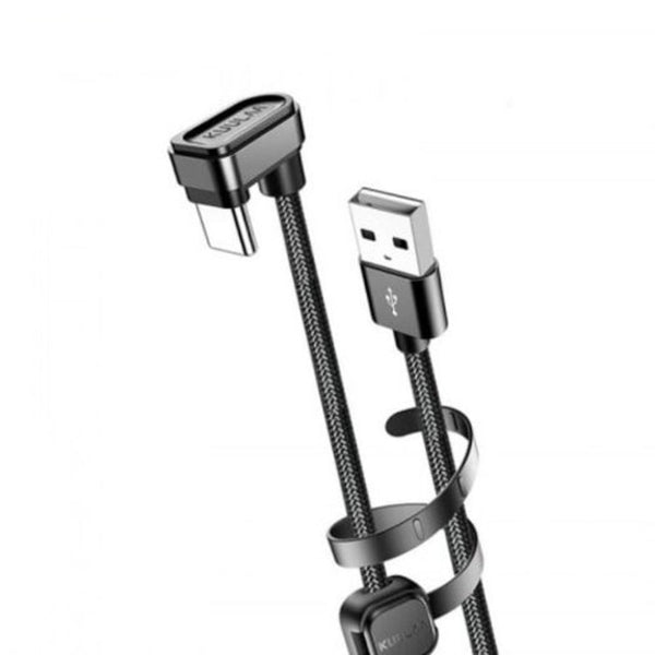 Nylon Usb Type C Cable 180 Degree Fast Charger Mobile Game Elbow Data Line Black 1M Cables & Adapters