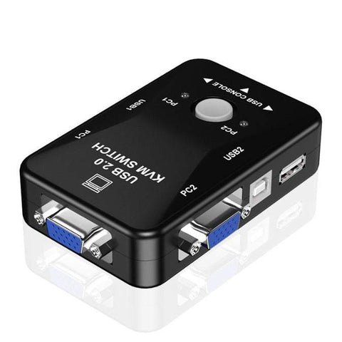 Cables Adapters Kvm Switch Usb Sharing Selector 2 In 1 Out Port Manual Peripheral Switcher Box Hub Splitters & Combiners