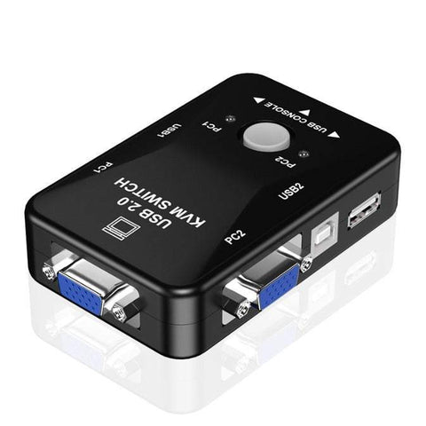 Cables Adapters Kvm Switch Usb Sharing Selector 2 In 1 Out Port Manual Peripheral Switcher Box Hub