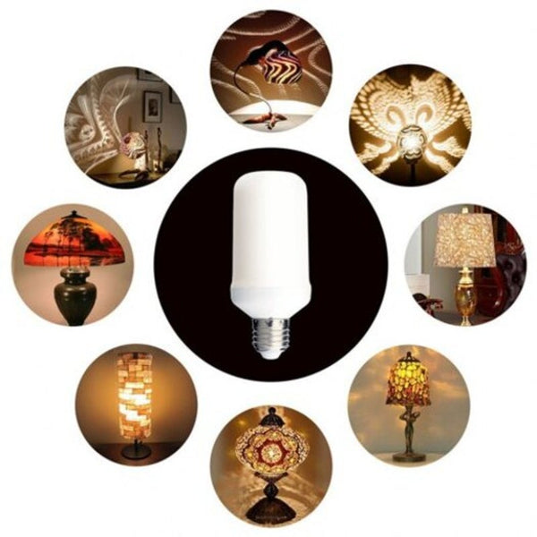 Led Flame Effect Fire Light Bulbs3 Modes Warm White