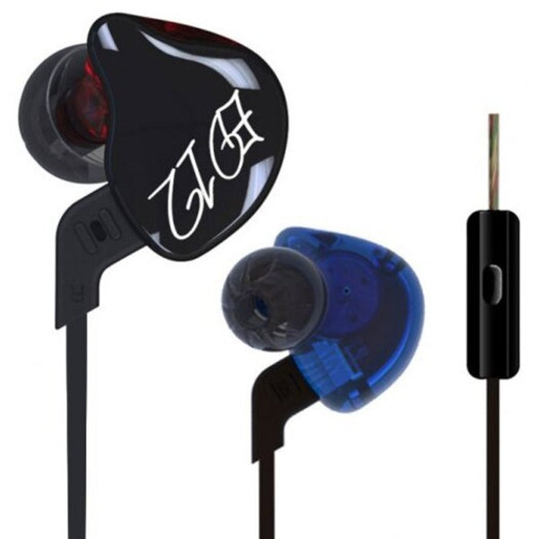 Ed12 Hifi Music In Ear Earphones With Mic Blue Red Earbuds