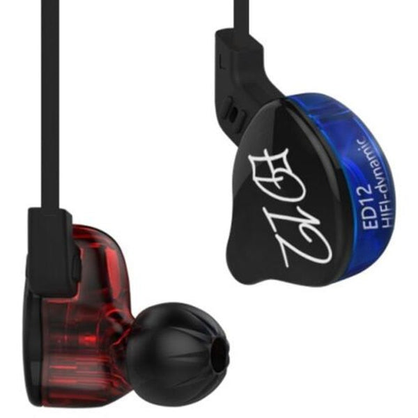 Ed12 Hifi Music In Ear Earphones With Mic Blue Red Earbuds
