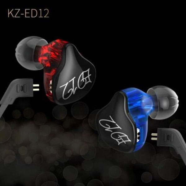 Ed12 Hifi Music In Ear Earphones With Mic Blue Red Earbuds