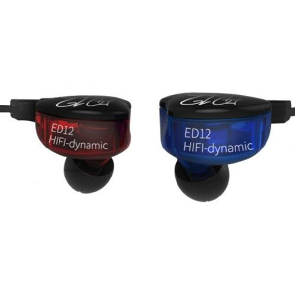 Ed12 Hifi Music In Ear Earphones With Mic Blue Red Earbuds