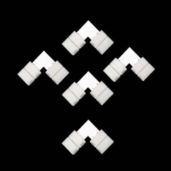 L Shape Connector 5 Pack Right Angle Corner Solderless Connectorfor 3528 5050 Smd Led Strip Lights 10Mm 2Pin String Lights