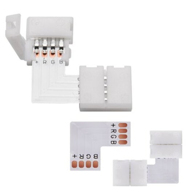 L Shape Connector 5 Pack Right Angle Corner Solderless Connectorfor 3528 5050 Smd Led Strip Lights 10Mm 2Pin String Lights